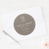 Kaars Potlabel Minimalistisch Neutraal Beige Schoo Ronde Sticker (Envelop)