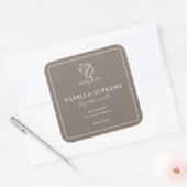 Kaars Potlabel Minimalistisch Neutraal Beige Schoo Vierkante Sticker (Envelop)