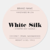 Kaars product verpakking blush roze label (Voorkant)