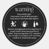 Kaars Product Waarschuwing Label Veiligheid & Care (Voorkant)