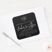 Kaars saffraan amber eenvoudig ingrediënt zwart vierkante sticker (Envelop)