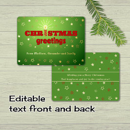 Kaars sterren kerstgroeten Foliekaart Folie Feestdagenkaart