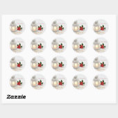Kaars, sterren vakantie ronde sticker (Vel)