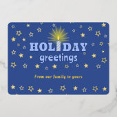 Kaars sterren wintergroetjes Foliekaart Folie Feestdagenkaart (Voorkant)