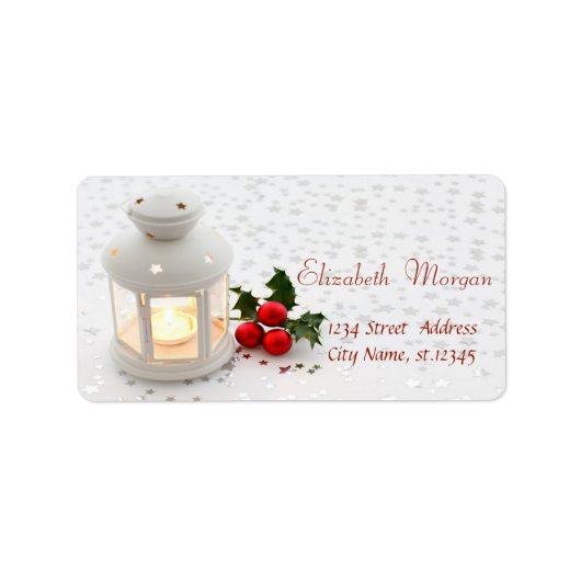 Kaars, sterrenfeestdag etiket (Voorkant)