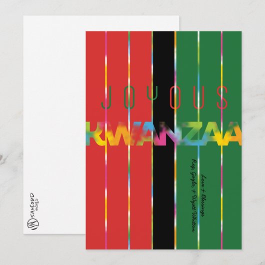 Kaars Strepen Kwanzaa Kaart (Voorkant / Achterkant)