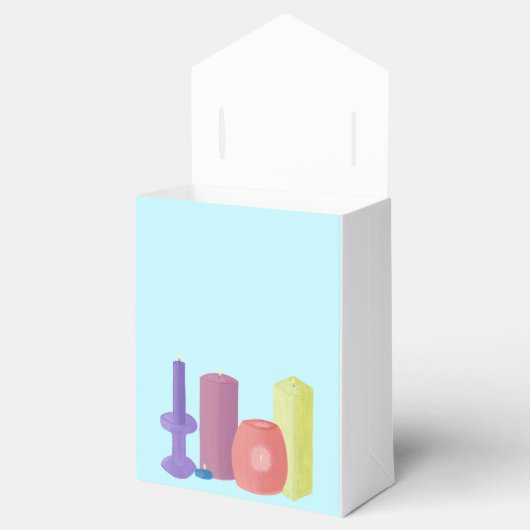 Kaars thema kaarsen gunst geschenk tentdoos bedankdoosjes (Geopend)