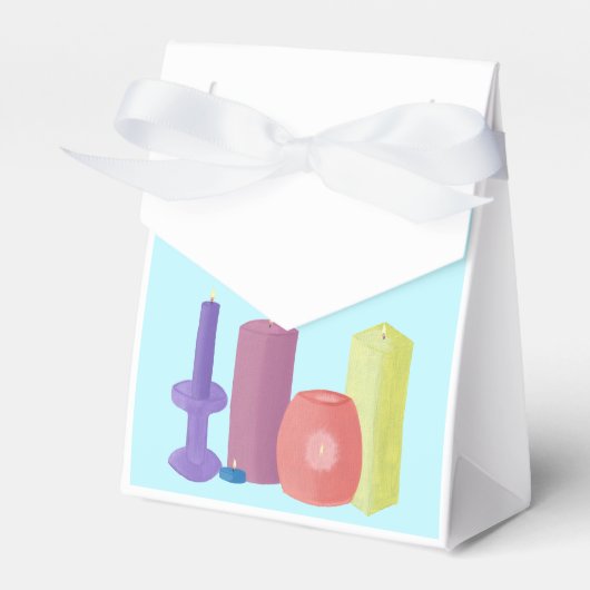 Kaars thema kaarsen gunst geschenk tentdoos bedankdoosjes (Voorkant Zijde)
