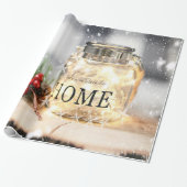 Kaars, Thuis Kerst Vakantie Cadeaupapier (Uitgerold)