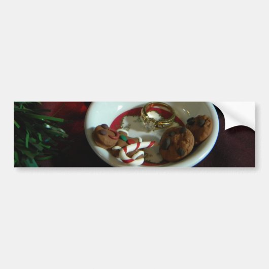 Kaars V van het Koekje van Kerstmis Bumpersticker (Voorkant)