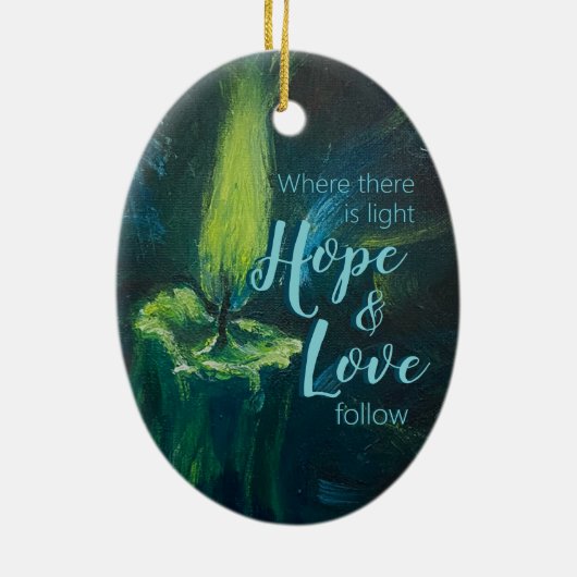 "Kaars van Aanmoediging" Keramisch Ornament (Achterkant)