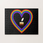 Kaars van puzzels in een regenboog (Horizontaal)