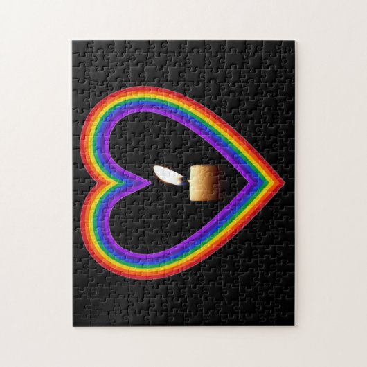 Kaars van puzzels in een regenboog (Verticaal)