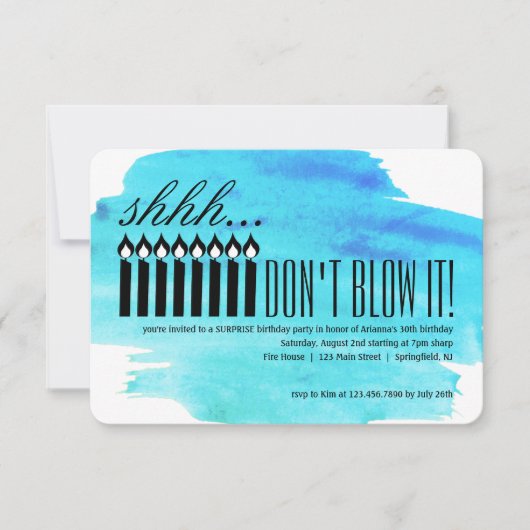 Kaars Verrassing Shhh... BLAAS HET NIET! Birthday Kaart (Voorkant)