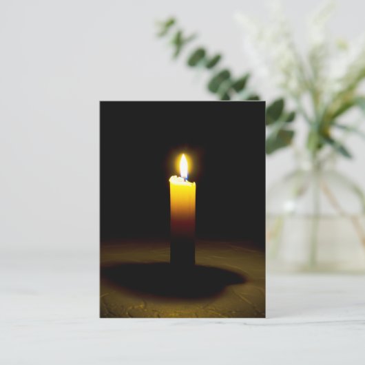 Kaars, vlam. briefkaart (Staand voorkant)