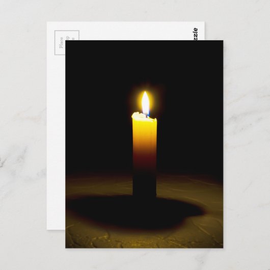 Kaars, vlam. briefkaart (Voorkant / Achterkant)