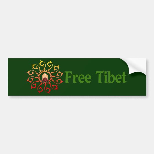 Kaars voor een vrij Tibet Bumpersticker (Voorkant)