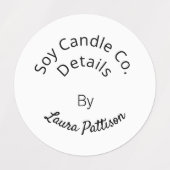 Kaarsbedrijf voeg de website van het naambedrijf e labels (Design 1)