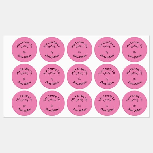 Kaarsbedrijf voeg de website van het naambedrijf e labels (Vel)