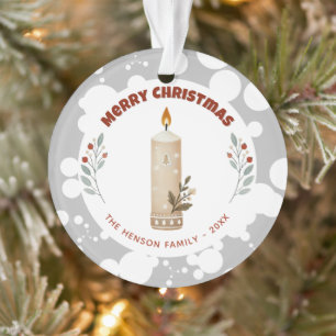 Kaarsblad Kerst Familie Vakantie Ornament