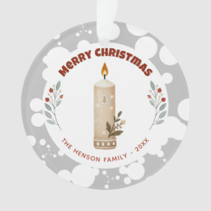 Kaarsbladgroen Kerst Familie Foto Vakantie Ornament