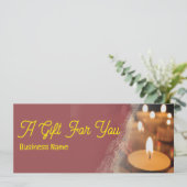 Kaarsen Aangepaste Zakelijke Naam Cadeaubonkaart (Staand voorkant)