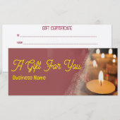 Kaarsen Aangepaste Zakelijke Naam Cadeaubonkaart (Voorkant / Achterkant)