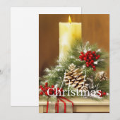 Kaarsen bessen en dennenappels budget Kerstmis Feestdagenkaart (Voorkant / Achterkant)