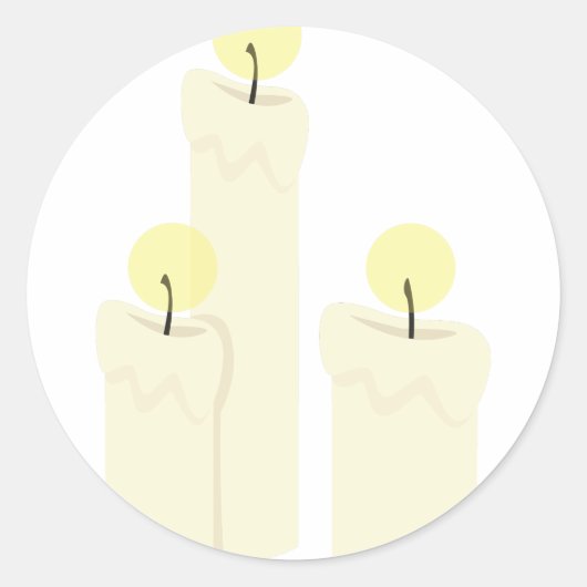 Kaarsen branden ronde sticker (Voorkant)