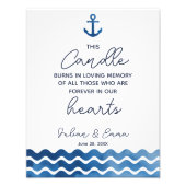 kaarsen brandt een trouwbord, liefhebbende huwelij foto afdruk (Voorkant)