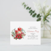 Kaarsen en bloemboeket kerstfeest briefkaart (Staand voorkant)