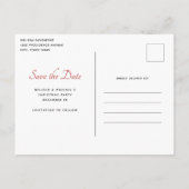 Kaarsen en bloemboeket Kerstmis Save the Date Uitnodiging Briefkaart (Achterkant)