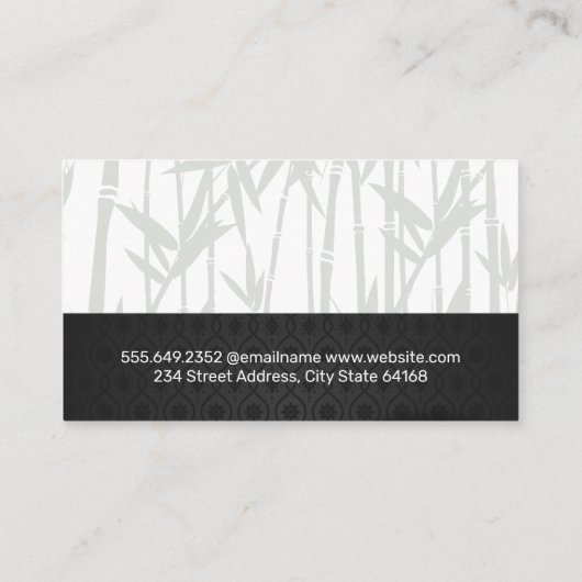 Kaarsen en Bloemen Dag Spa | Bamboe Achtergrond Afsprakenkaartje (Achterkant)