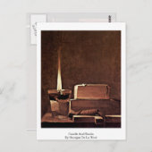 Kaarsen en boeken van Georges de la Tour Briefkaart (Voorkant / Achterkant)