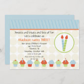 Kaarsen en cupcakes, uitnodiging op zaterdag (Voorkant / Achterkant)