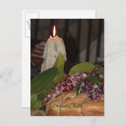 Kaarsen en druiven Orvieto Italy Keepomwille Trave Briefkaart (Voorkant / Achterkant)