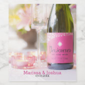 Kaarsen en fles wijn etiket (Enkel label)