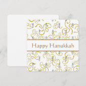 Kaarsen en gouden wervelingen Chanoeka Kaart (Voorkant / Achterkant)