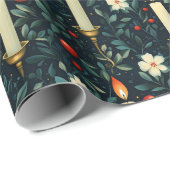Kaarsen en groen Kerstmis Cadeaupapier (Rol Hoek)