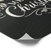 Kaarsen en Holly Chalkboard Vrolijk Kerstfeest Poster (Hoek)
