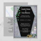 Kaarsen en Ivy Coffin Shaped Modern Gothic Weddens Kaart (Voorkant / Achterkant)
