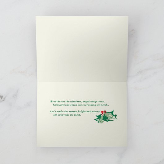 Kaarsen en Ivy Feestdagen Kaart (Binnen)