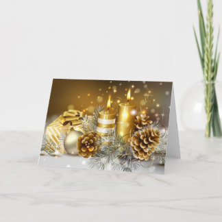 Kaarsen en Kegels Feestdagen Kaart