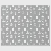 Kaarsen en lampjes Smokey Grey Cadeaupapier (Vlak)