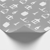 Kaarsen en lampjes Smokey Grey Cadeaupapier (Hoek)