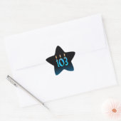 Kaarsen en Oogbollen voor 103e Verjaardag Ster Sticker (Envelop)
