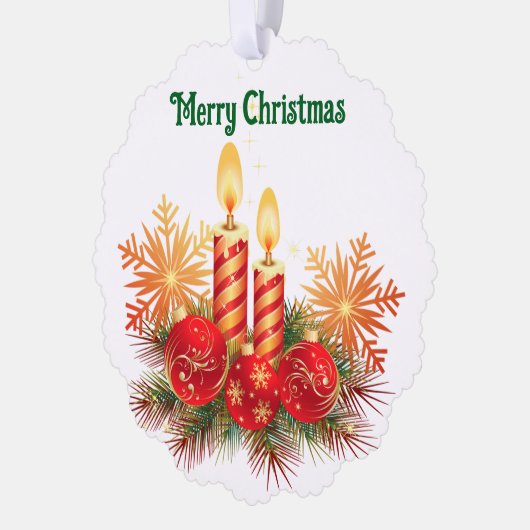 Kaarsen en Ornamenten Papier Ornament Kaart (Links)