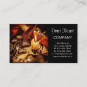 Kaarsen en oude navigatie-instrumenten visitekaartje (Voorkant)