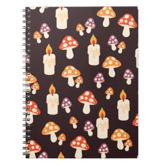Kaarsen en Paddenstoelen Spiraal Notebook Notitieboek