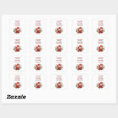 Kaarsen en Poinsettia Boeket Kaars Crafting Vierkante Sticker (Vel)